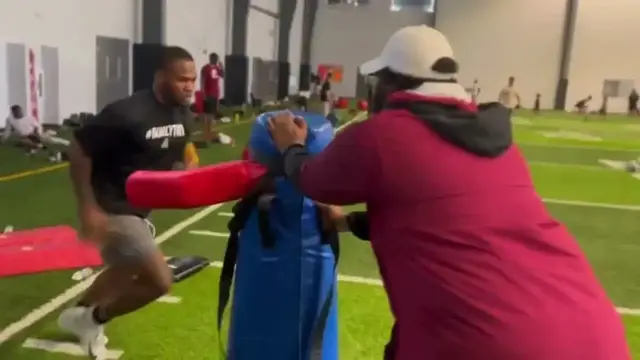 'Video thumbnail for #Cowboys Micah Parsons Working On Hand Technique | Pass Rush Drill'