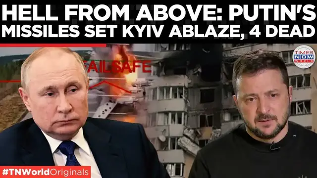 'Video thumbnail for Russia Pounds Kyiv in Retaliation Strike: 4 Dead, 20 Injured | Times Now World'