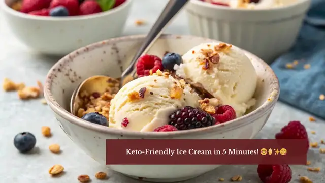 'Video thumbnail for Keto-Friendly Ice Cream in 5 Minutes | No Sugar, No Guilt!'
