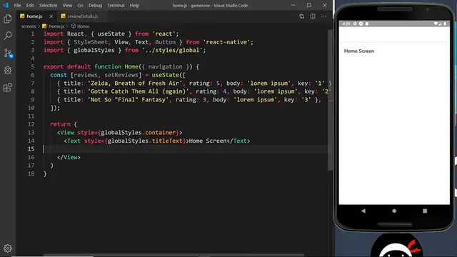 'Video thumbnail for React Native Tutorial  #22 - Passing Data Between Screens'