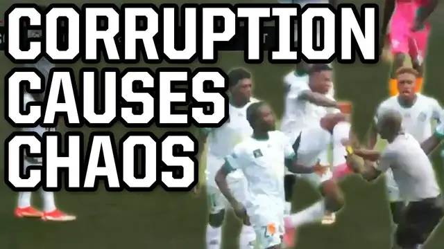 'Video thumbnail for Cameroon soccer team protests by sitting down then it gets physical with the ref | Things You Missed'