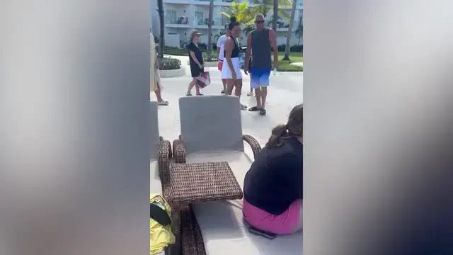 'Video thumbnail for Bride-To-Be Jumps Into Pool When Bestie She Thought Couldn't Make Destination Wedding Surprises Her'