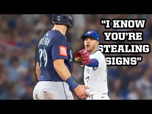 'Video thumbnail for Jose Berrios yelled at Cal Raleigh for stealing signs, a breakdown'