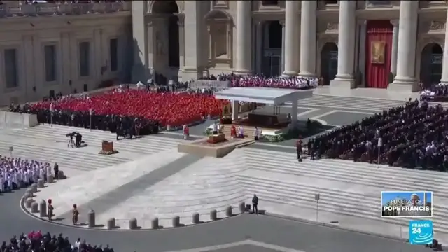 'Video thumbnail for At least 400,000 people at Vatican, streets of Rome for farewell to pope'