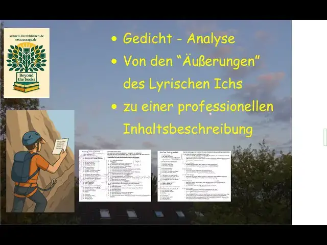 'Video thumbnail for Gedicht - Analyse: Von den "Äußerungen" des Lyrischen Ichs zur Inhaltsbeschreibung der Strophen'