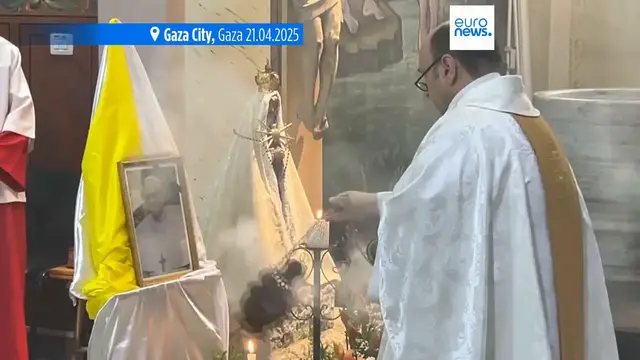 'Video thumbnail for Christian Palestinians mourn Pope Francis, an outspoken voice for peace in Gaza'