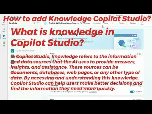 'Video thumbnail for How to add Knowledge Copilot Studio Step by Step?'