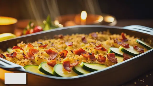 'Video thumbnail for Cozy Chicken Zucchini Bake with Bacon Recipe'