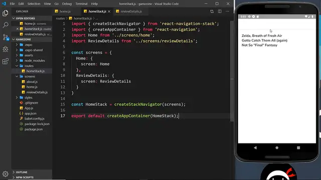 'Video thumbnail for React Native Tutorial  #23 - Navigation Options'
