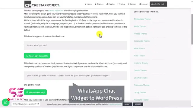 'Video thumbnail for WhatsApp Chat Floating Widget or Button in WordPress'