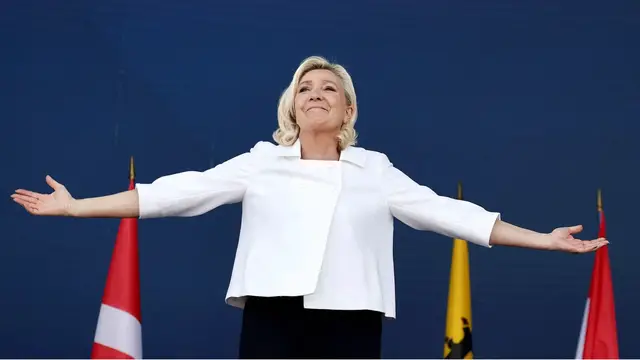 'Video thumbnail for Europe's far-right leaders, hosted by Marine Le Pen, rally in France'