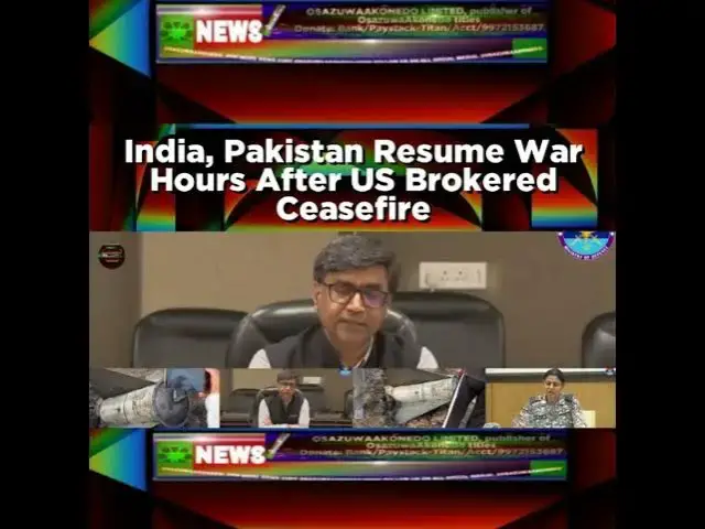 'Video thumbnail for India, Pakistan Resume War Hours After US Brokered Ceasefire'