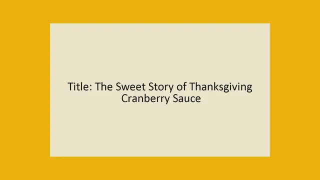 'Video thumbnail for Thanksgiving Cranberry Sauce'
