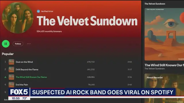 'Video thumbnail for New rock band suspected of being AI'