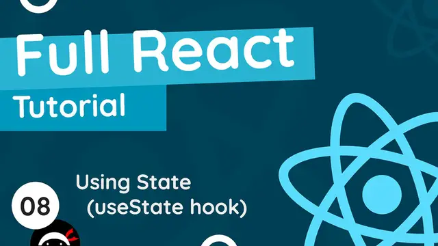 'Video thumbnail for Full React Tutorial #8 - Using State (useState hook)'