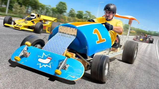 'Video thumbnail for jake carlini: building a race car from trash! diy go-kart project'