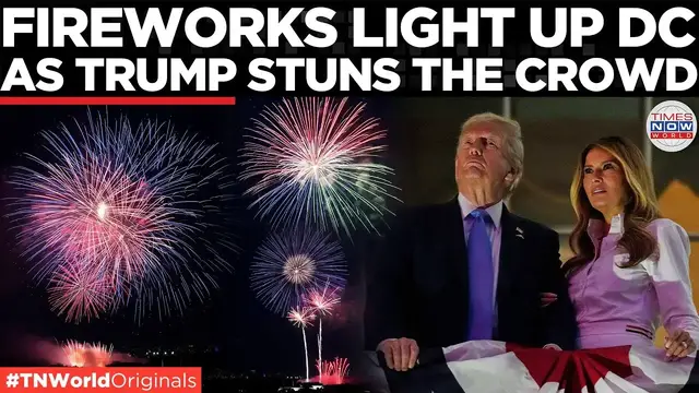 'Video thumbnail for Trump, Melania Watch Fireworks from Balcony as ‘USA’ Chants Echo Across DC | Times Now World'