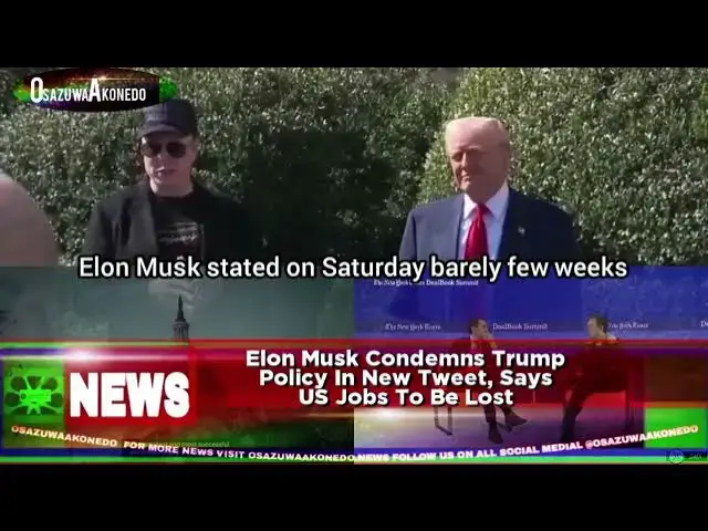 'Video thumbnail for Elon Musk Condemns Trump Policy In New Tweet, Says US Jobs To Be Lost'