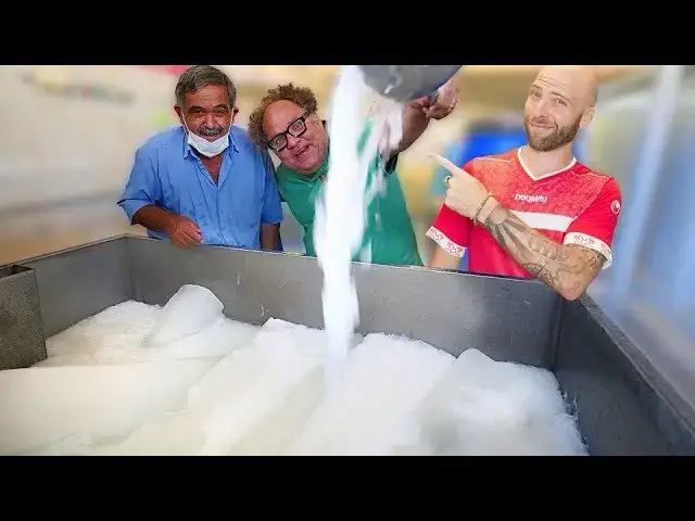 'Video thumbnail for Persian ICE CREAM, Faloodeh Factory in Yazd, Iran! REFRESHING Iranian Sorbet Dessert!'