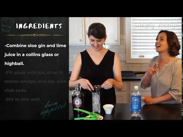 'Video thumbnail for How to Make a Sloe Gin Rickey - Simply Jocelyn Cocktails'