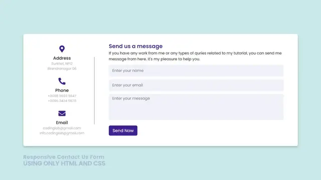 'Video thumbnail for Responsive Contact Us Form in HTML And CSS'