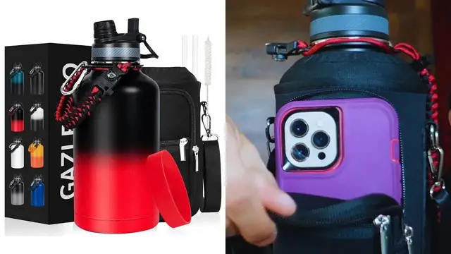 'Video thumbnail for Everything To Know About This GAZLEMHO Insulated 64oz Water Bottle'