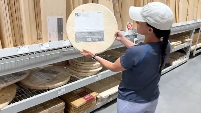 'Video thumbnail for Buy a wood round at Home Depot for this GENIUS porch idea!'
