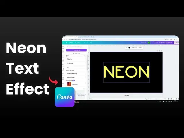 'Video thumbnail for How to Create Cool Neon Effect to Text in Canva'
