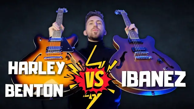 'Video thumbnail for CHEAP Gibson ES-335 Alternatives - Ibanez AS-53 vs Harley Benton HB-35 (REVIEW, DEMO)'