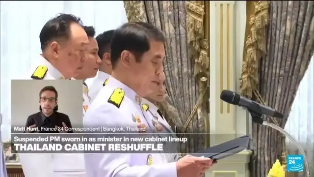 'Video thumbnail for Thailand gets third leader this week as king swears in new cabinet'
