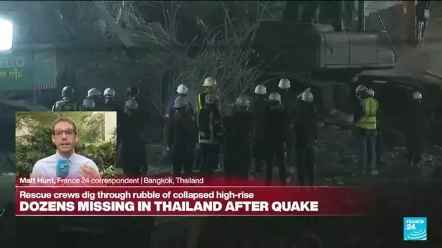 'Video thumbnail for Dozens missing in Thailand after quake'