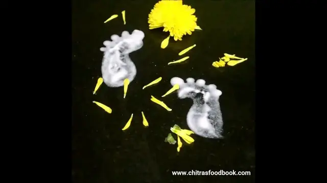 'Video thumbnail for How to draw Krishna feet | Krishna janmashtami decoration ideas | Baby Krishna Foot steps'