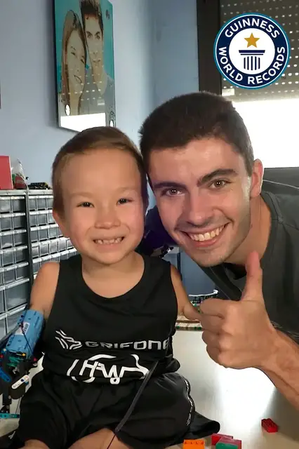 'Video thumbnail for Lego prosthetic, David Aguilar creates custom arm for Beknur'