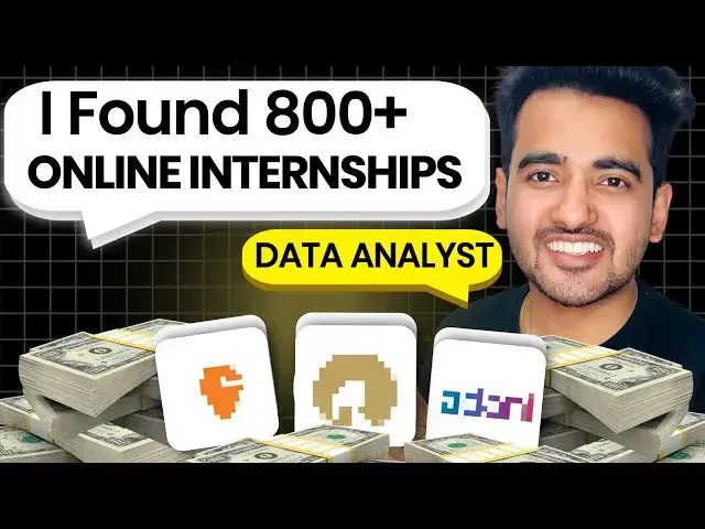 'Video thumbnail for I Found 800 INTERNSHIPS for Data Analyst Role | Work From Home Internship for College Students'