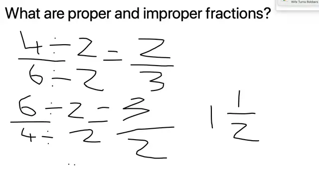 'Video thumbnail for What are proper and improper fractions?'