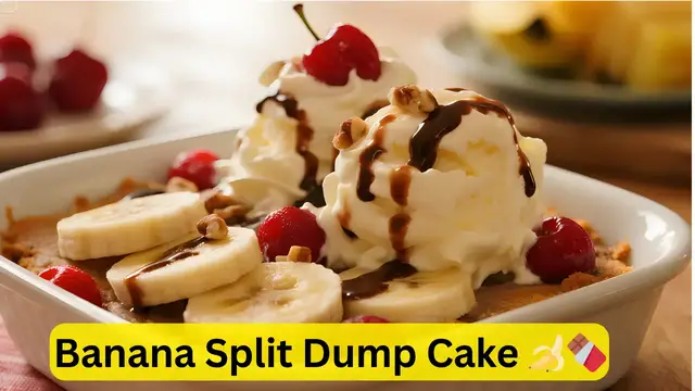 'Video thumbnail for  Banana Split Dump Cake Recipe Video #BakingAtHome'
