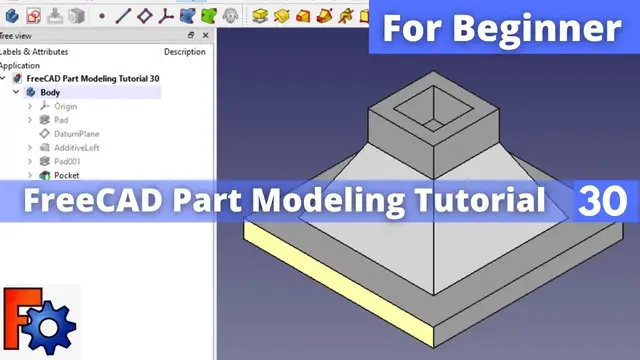 'Video thumbnail for FreeCAD Part Modeling Tutorial 30 | FreeCAD | FreeCAD Part Design | Mechnexus |'