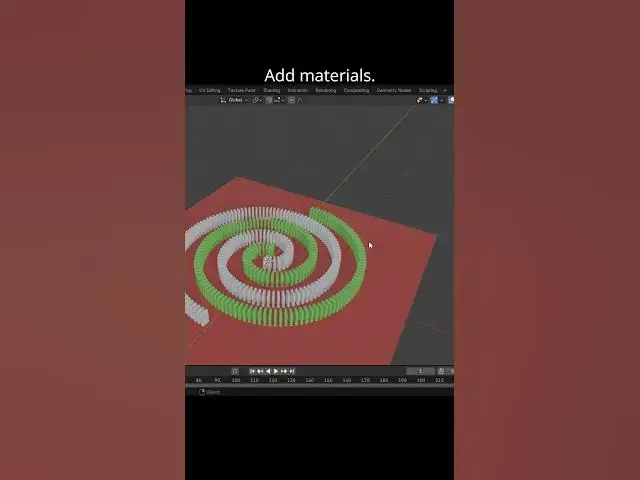 'Video thumbnail for Domino run in Blender #3danimation #blendertutorial #dominorun #dominoeffect #shorts'