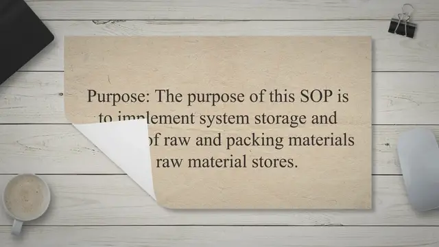 'Video thumbnail for SOP on Storage and labeling of raw and packing materials'