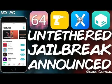 'Video thumbnail for iOS JAILBREAK News: New UNTETHERED arm64 JAILBREAK Announced (Based on Trigon)! No PC Required!'