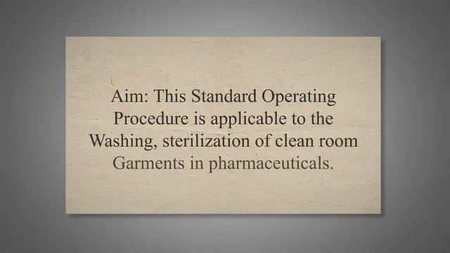 'Video thumbnail for SOP on Washing, sterilization of clean room Garments'