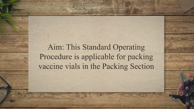 'Video thumbnail for SOP on the Procedure for Packing Vials'