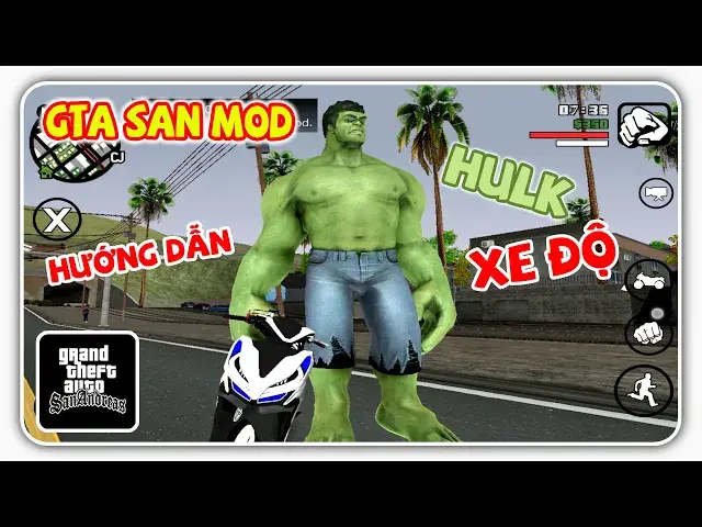 'Video thumbnail for ĐỘ CỰC VIP - Hướng dẫn 😯 Gta san mod Hulk Xe Độ Android siêu đỉnh | GTA SAN VN'