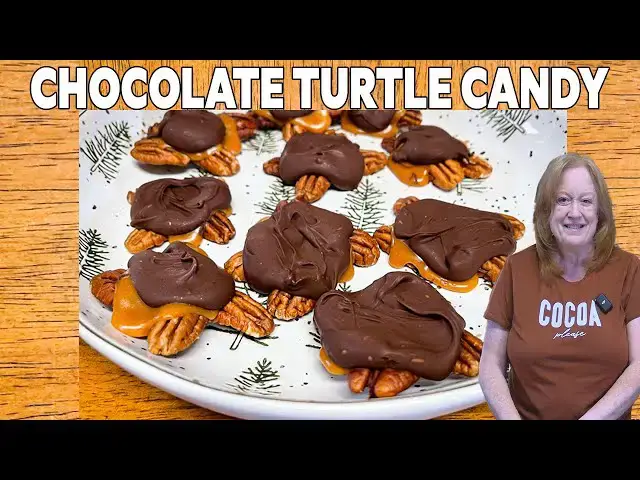 'Video thumbnail for CHOCOLATE TURTLES 3 Ingredient Christmas Candy'
