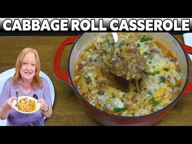 'Video thumbnail for HEARTY ONE POT CABBAGE ROLL CASSEROLE'