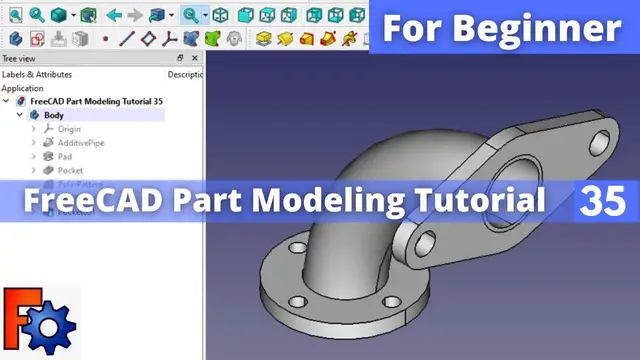 'Video thumbnail for FreeCAD Part  Modeling Tutorial 35 | FreeCAD Tutorial | FreeCAD Part Design | Mechnexus |'