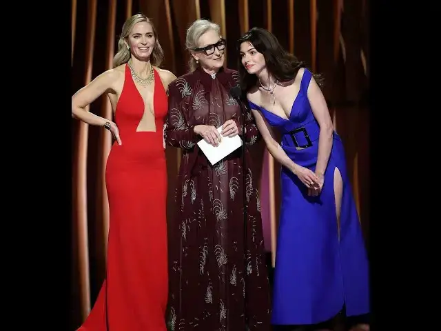 'Video thumbnail for Meryl Streep, Anne Hathaway and Emily Blunt on Sag Awards'