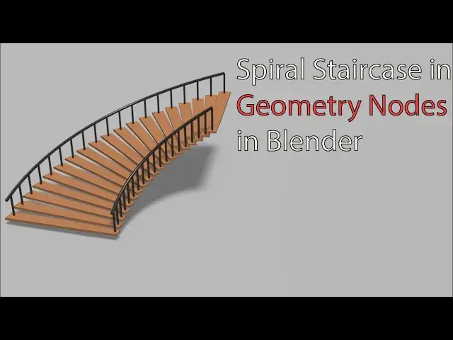 'Video thumbnail for Spiral Staircase using Geometry Nodes in Blender'