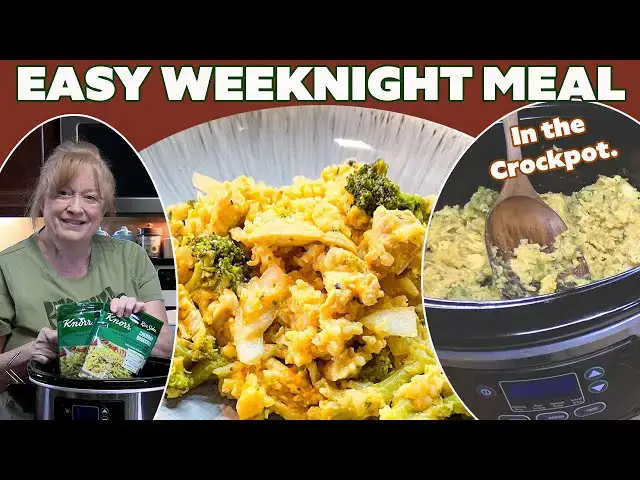 'Video thumbnail for CROCKPOT EASY CASSEROLE Cheesy Rice & Chicken, USE EASY SHORTCUT WITH KNORR'S RICE SIDE DISH'