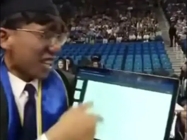 'Video thumbnail for UCLA graduate celebrates by showing off the ChatGPT he used for his final projects'